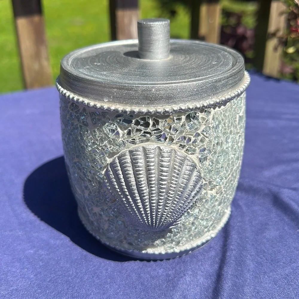 Shell & shattered mirror container